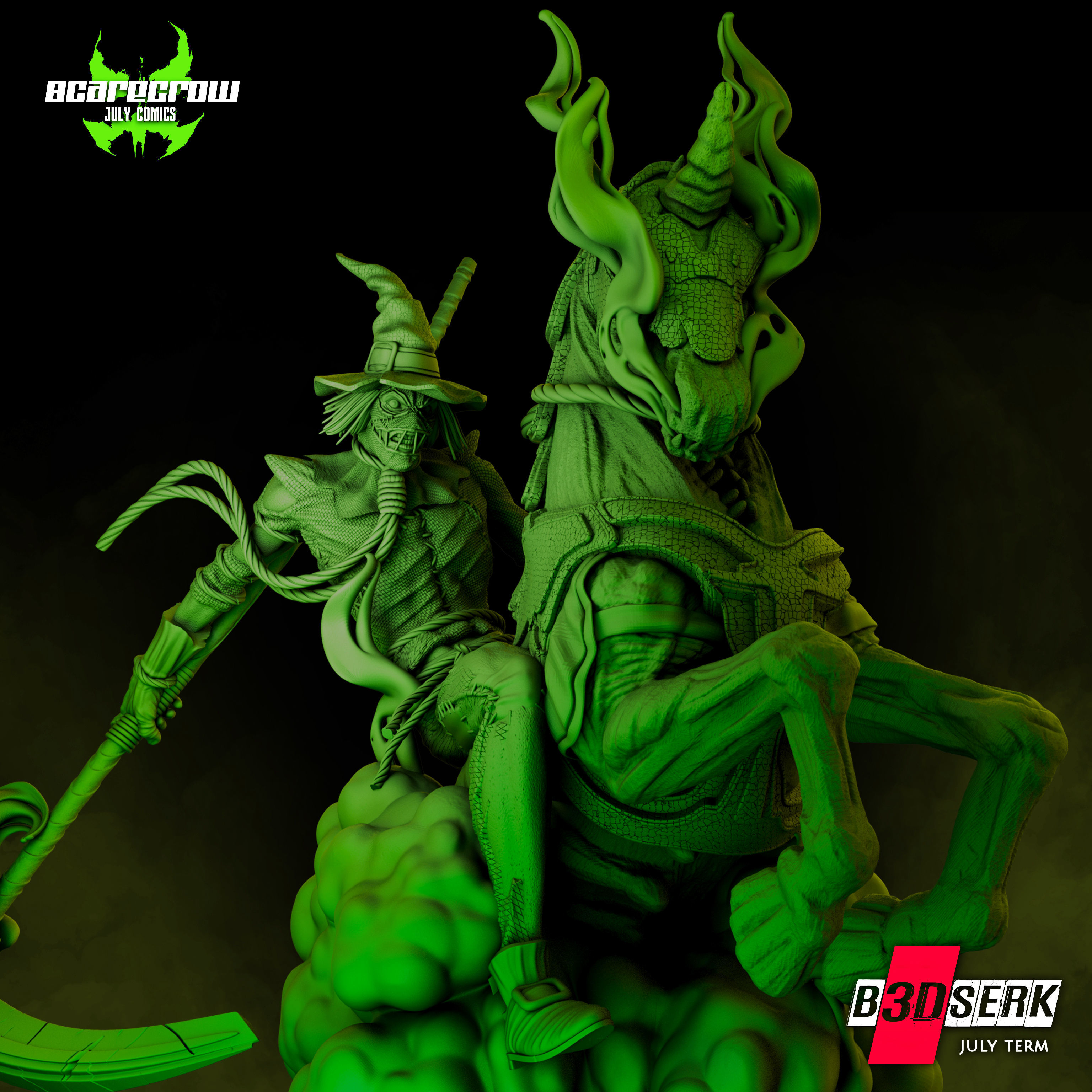 B3DSERK July Term Scarecrow Sculpture ready for printing 3D print model_4