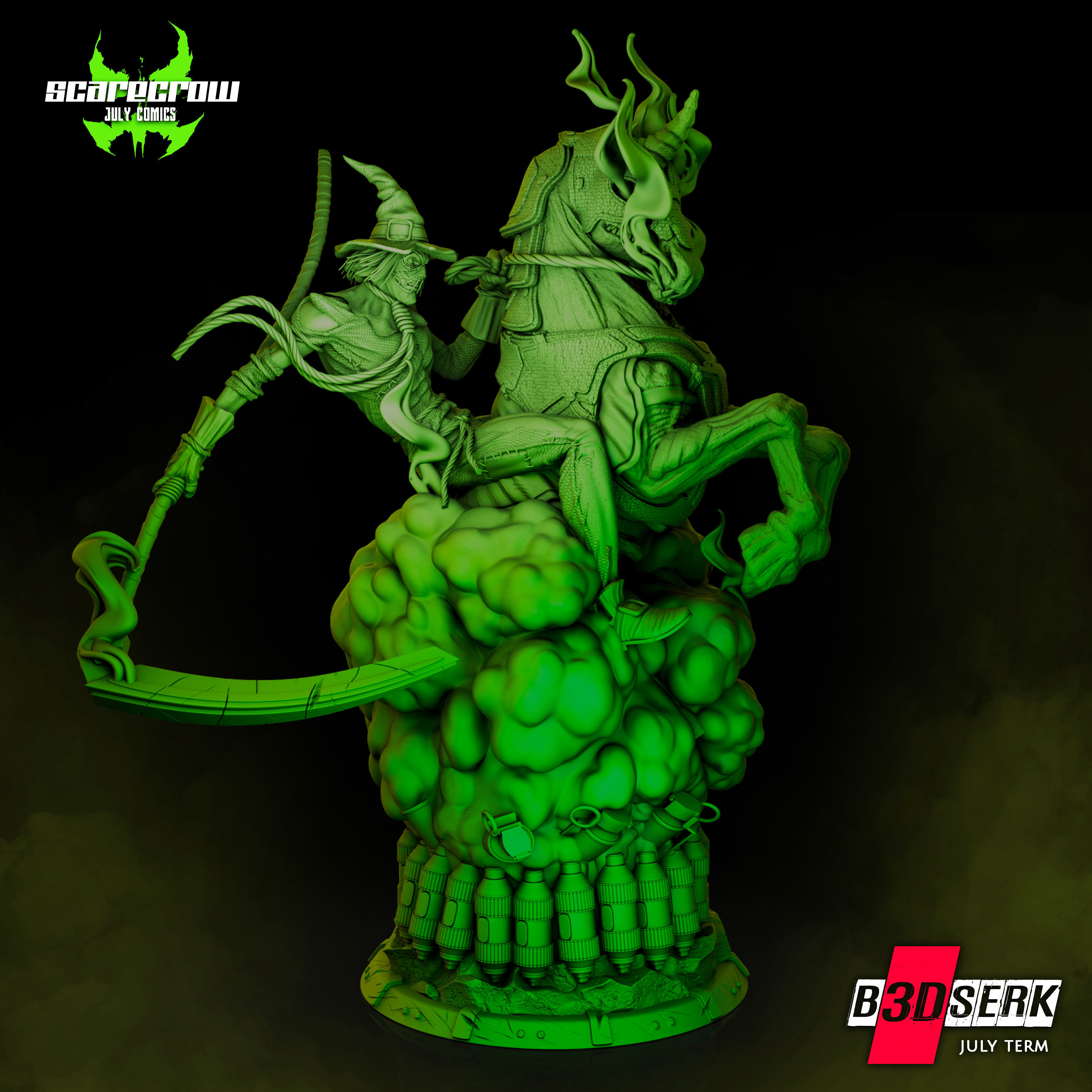 B3DSERK July Term Scarecrow Sculpture ready for printing 3D print model_2