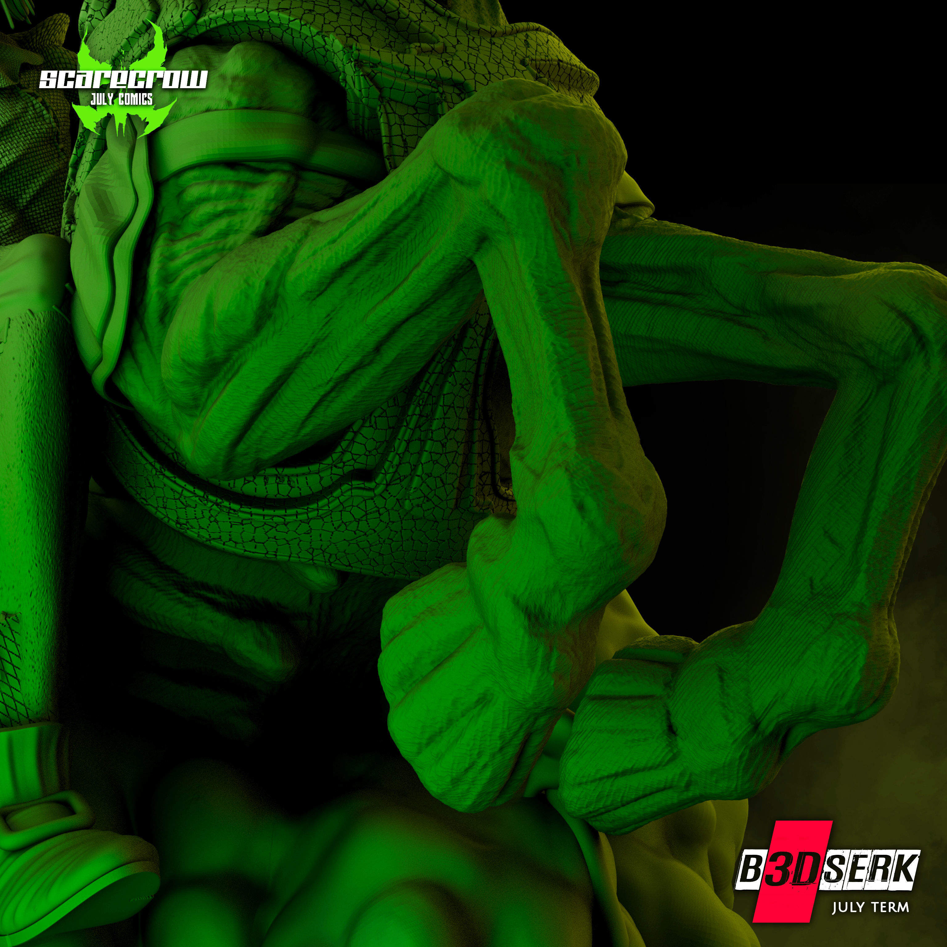 B3DSERK July Term Scarecrow Sculpture ready for printing 3D print model_5