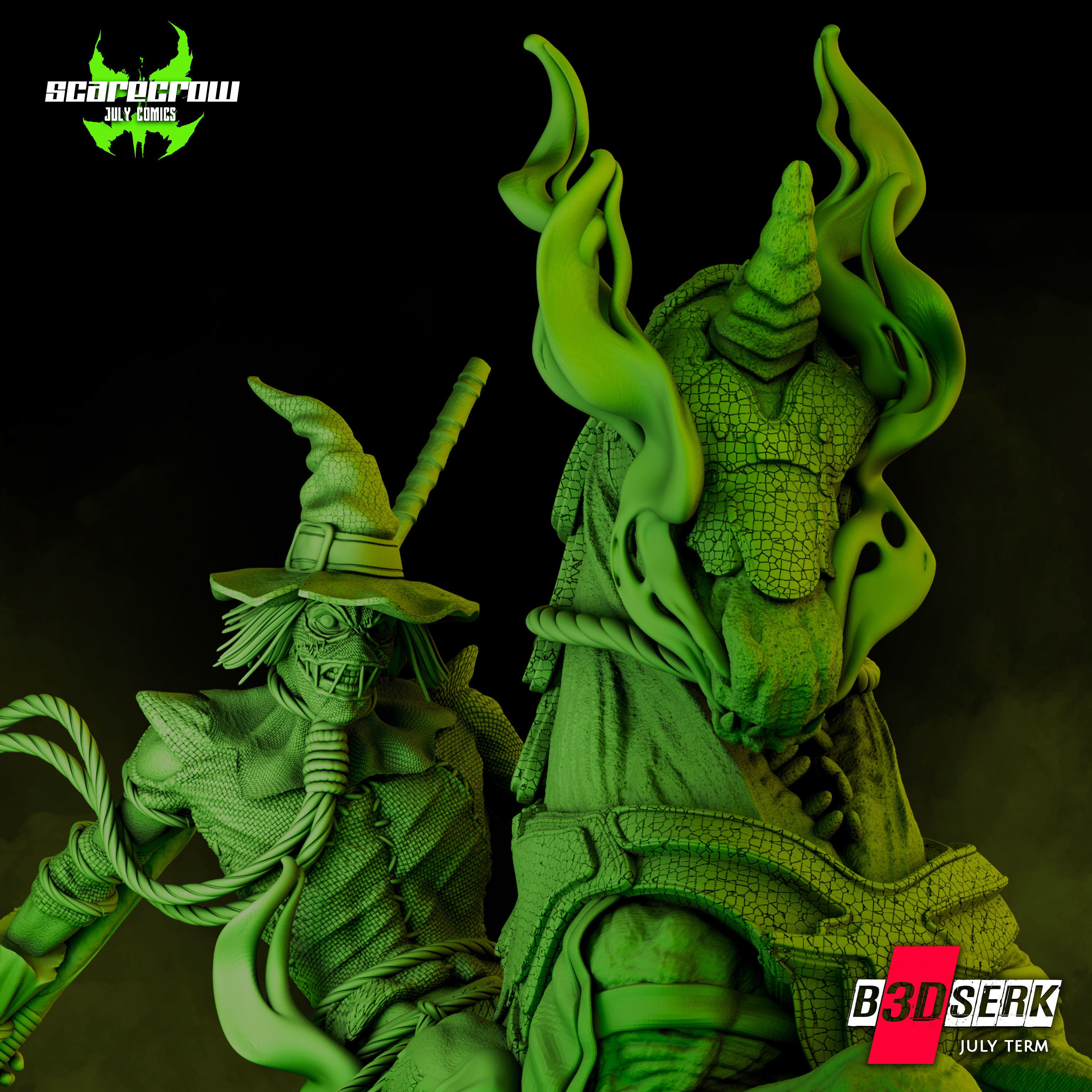 B3DSERK July Term Scarecrow Sculpture ready for printing 3D print model_8