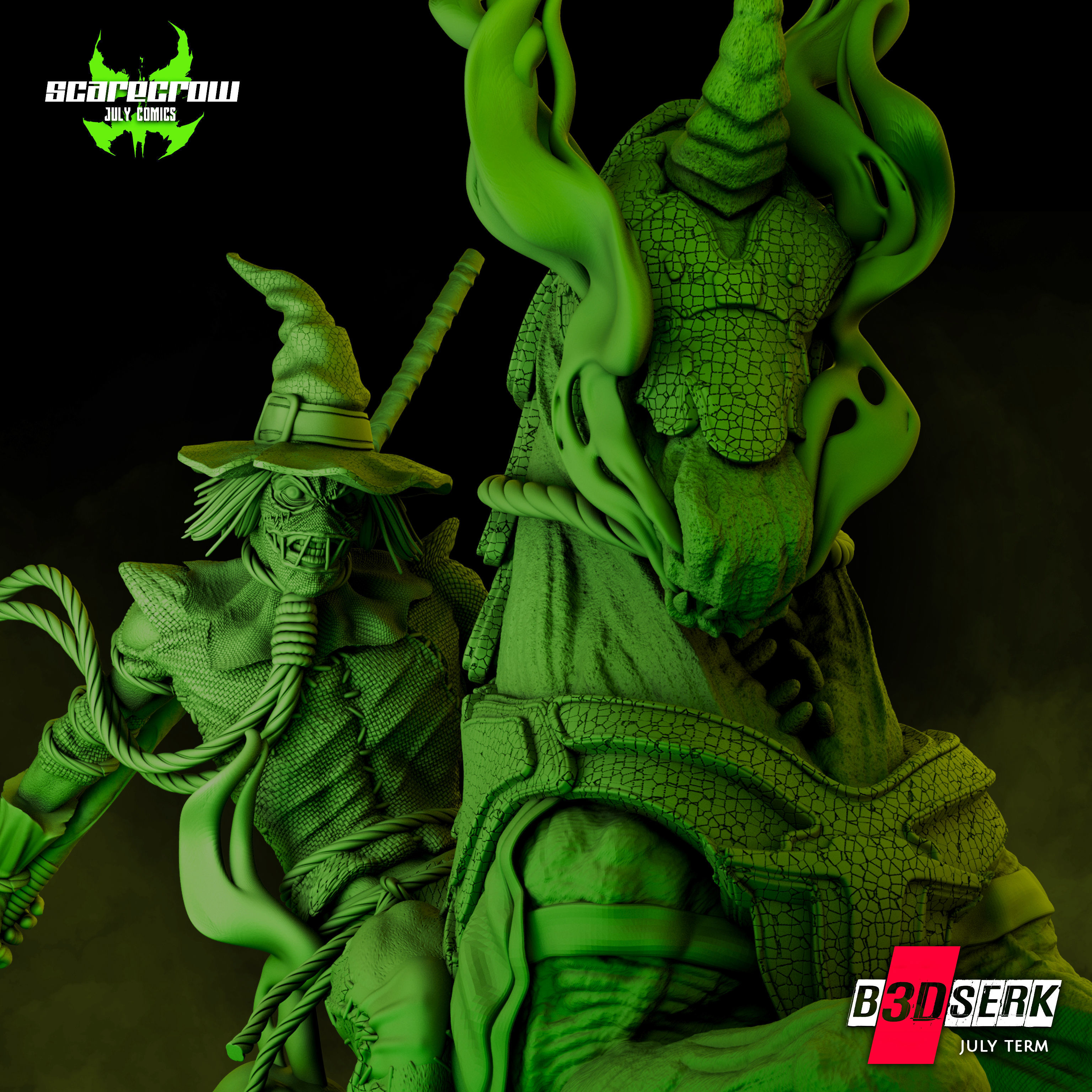 B3DSERK July Term Scarecrow Sculpture ready for printing 3D print model_10