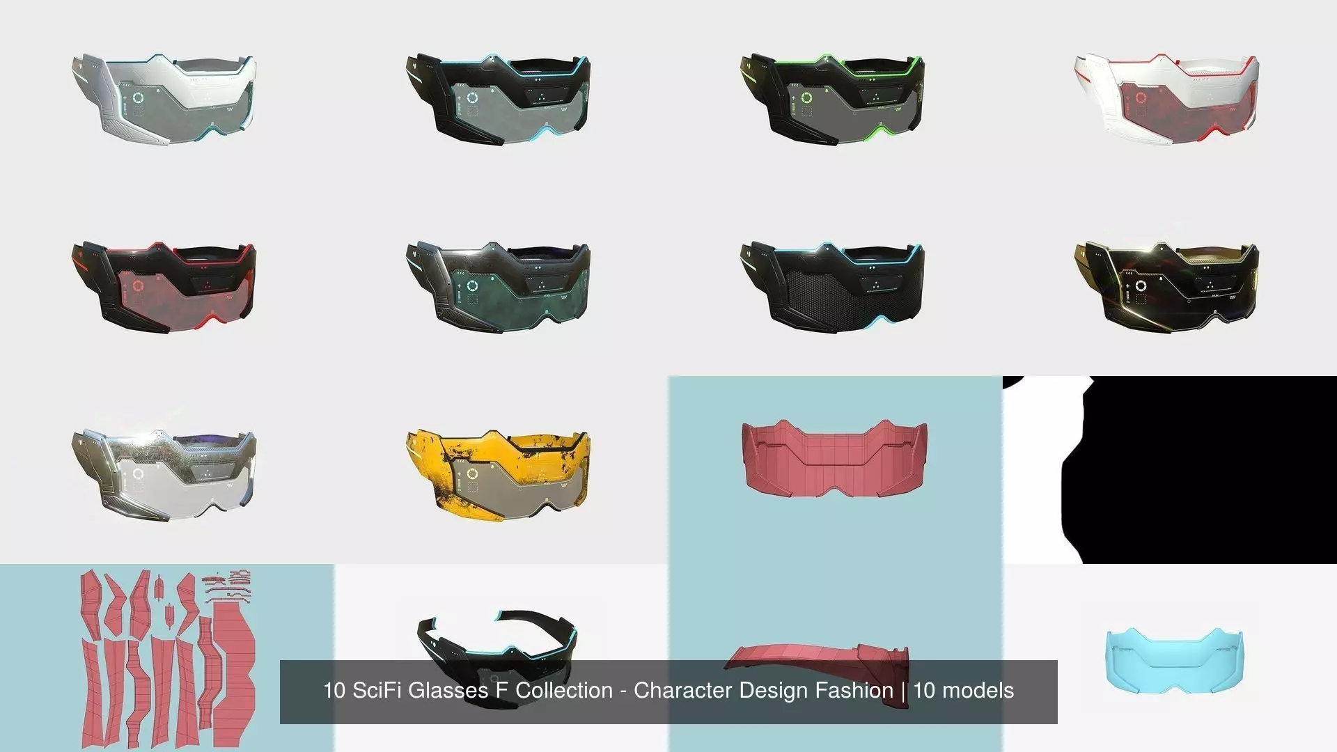 10 SciFi Glasses F Collection - Character Design Fashion _1