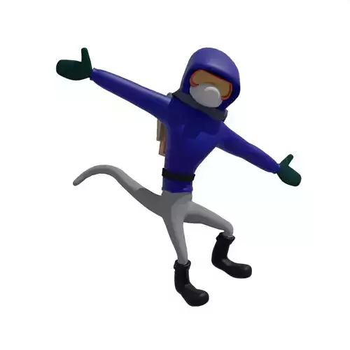 Arctic Adventurer Rig Low-poly 3D model