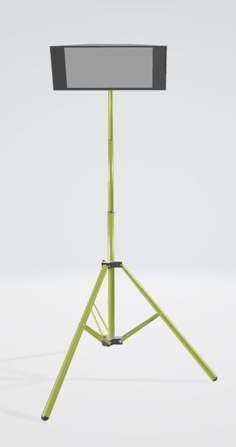 LED spotlight on a tripod Low-poly 3D model_1