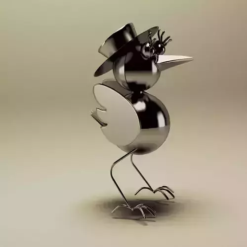 Crow metal sculpture