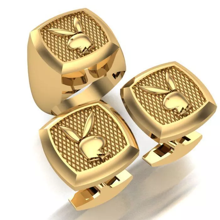 MAN RING and CUFFLINKS 3D Model Collection_0