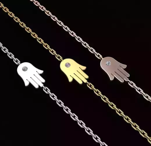 Pendant hand with diamond