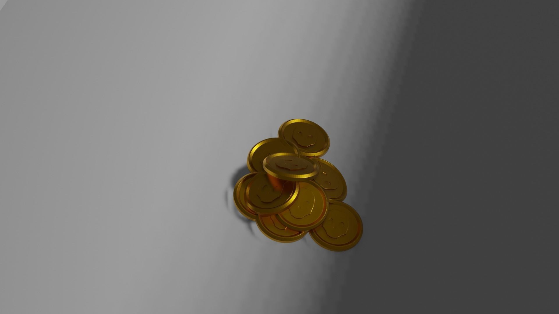 gold coins Free low-poly 3D model_2