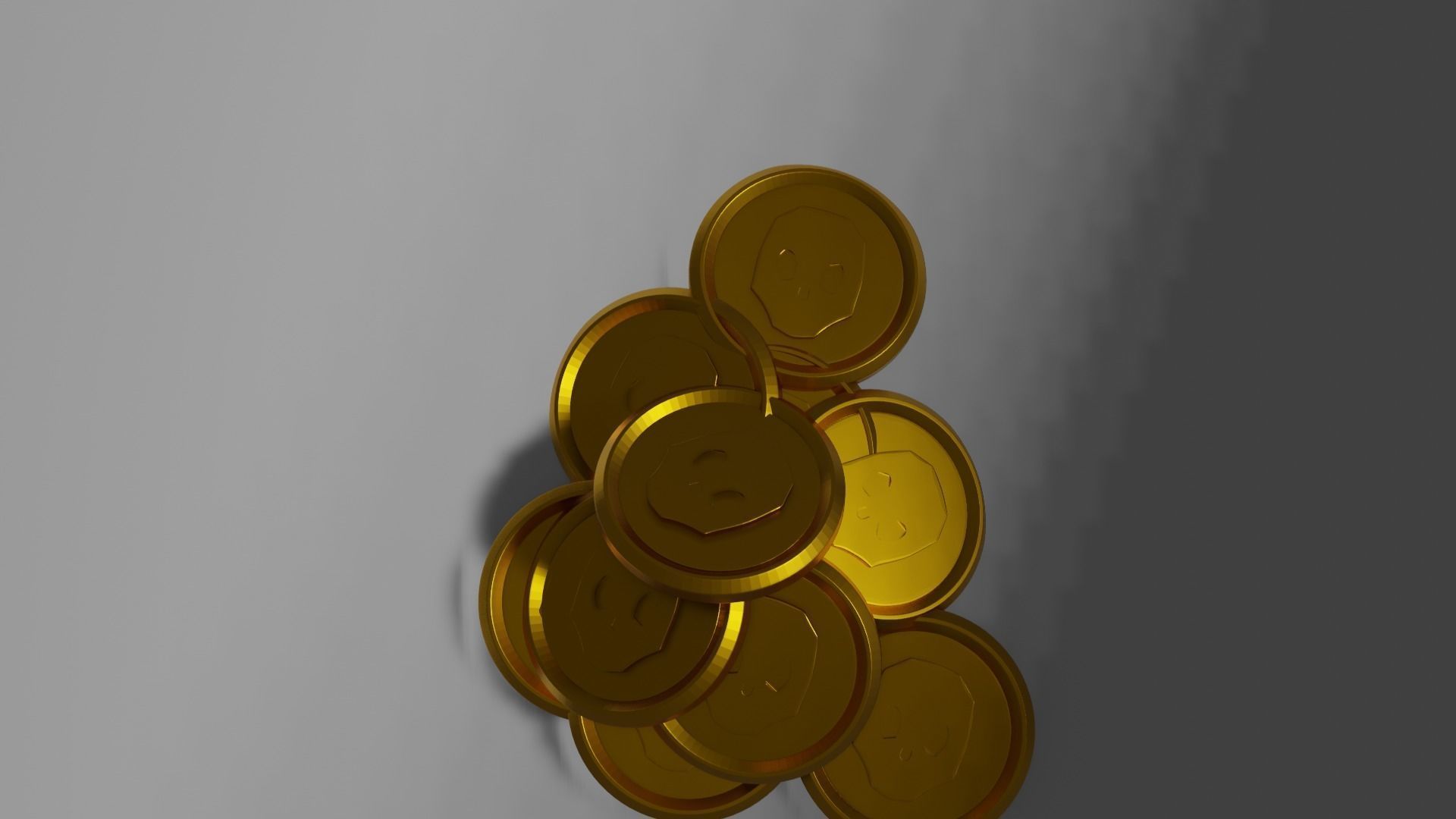 gold coins Free low-poly 3D model_1