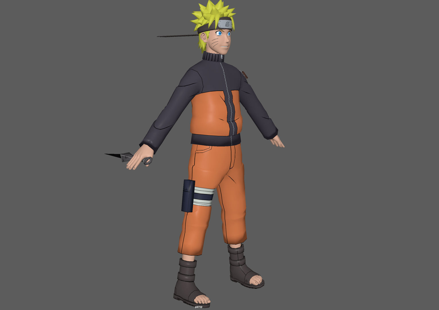  Naruto Rig  Low-poly 3D model_11