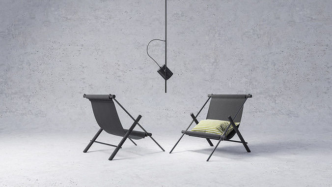 Modern Sling Lounge 3D model