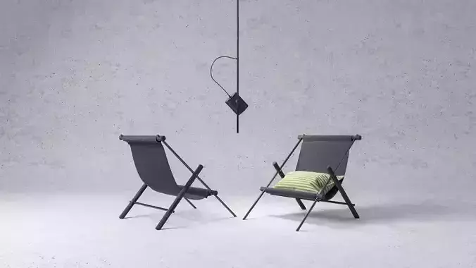 Modern Sling Lounge 3D model
