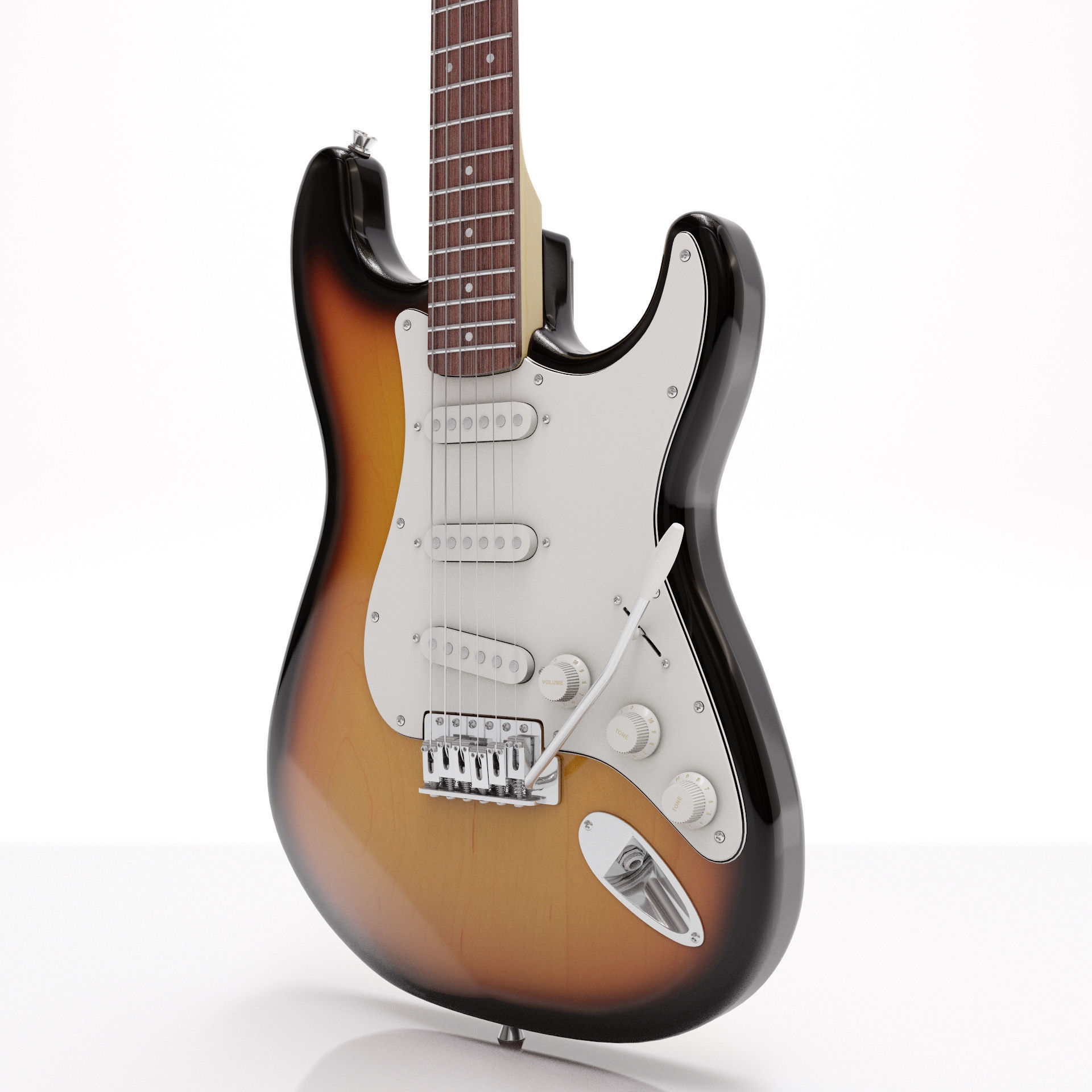 Fender Stratocaster Tobacco Sunburst 3D model_4