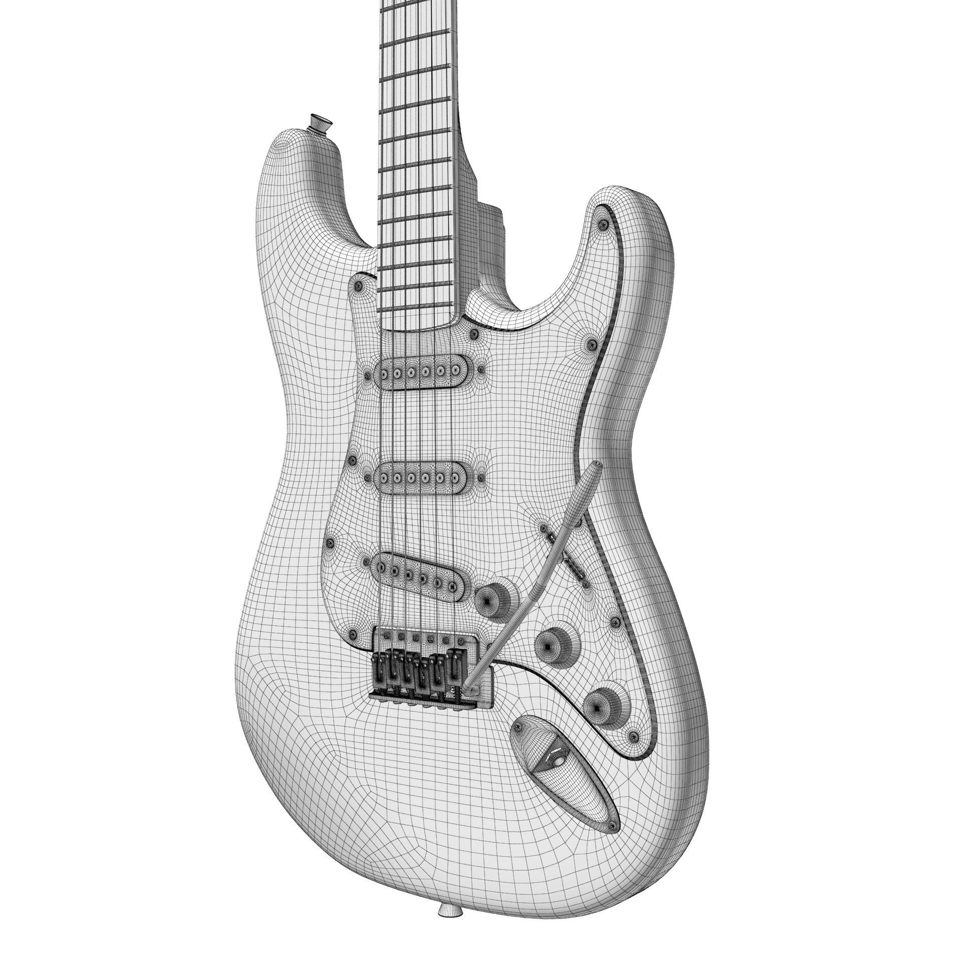 Fender Stratocaster Tobacco Sunburst 3D model_18