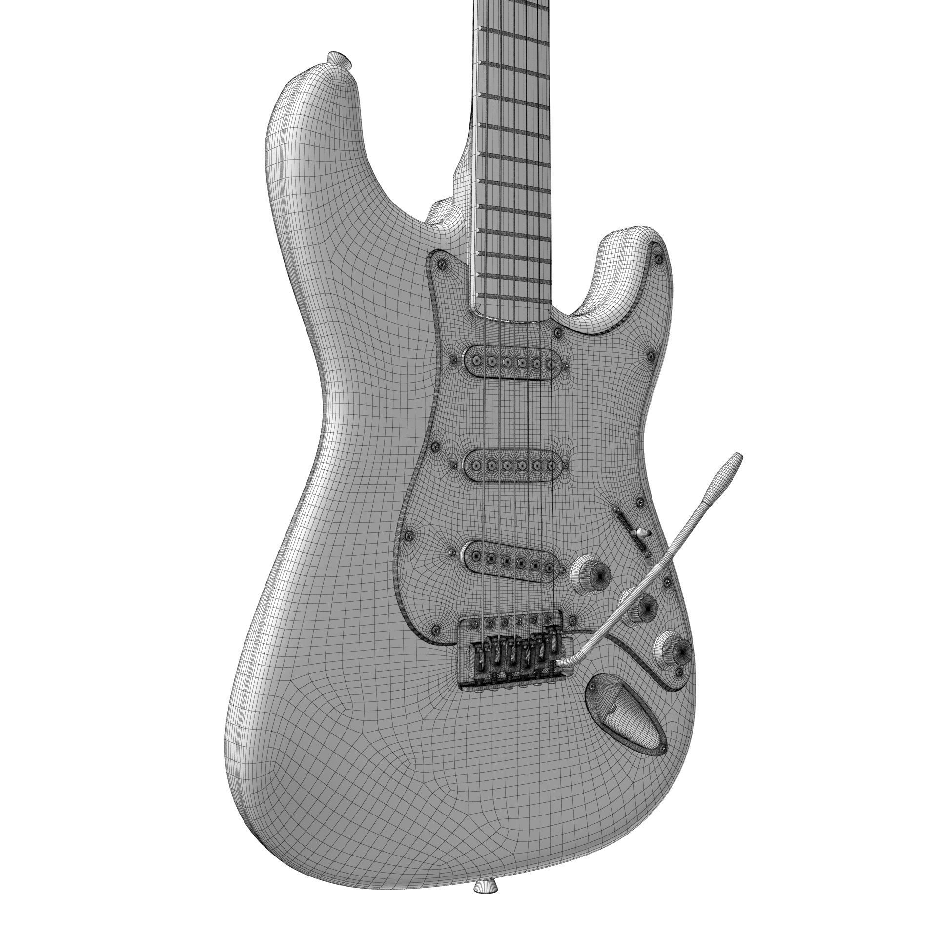 Fender Stratocaster Tobacco Sunburst 3D model_16