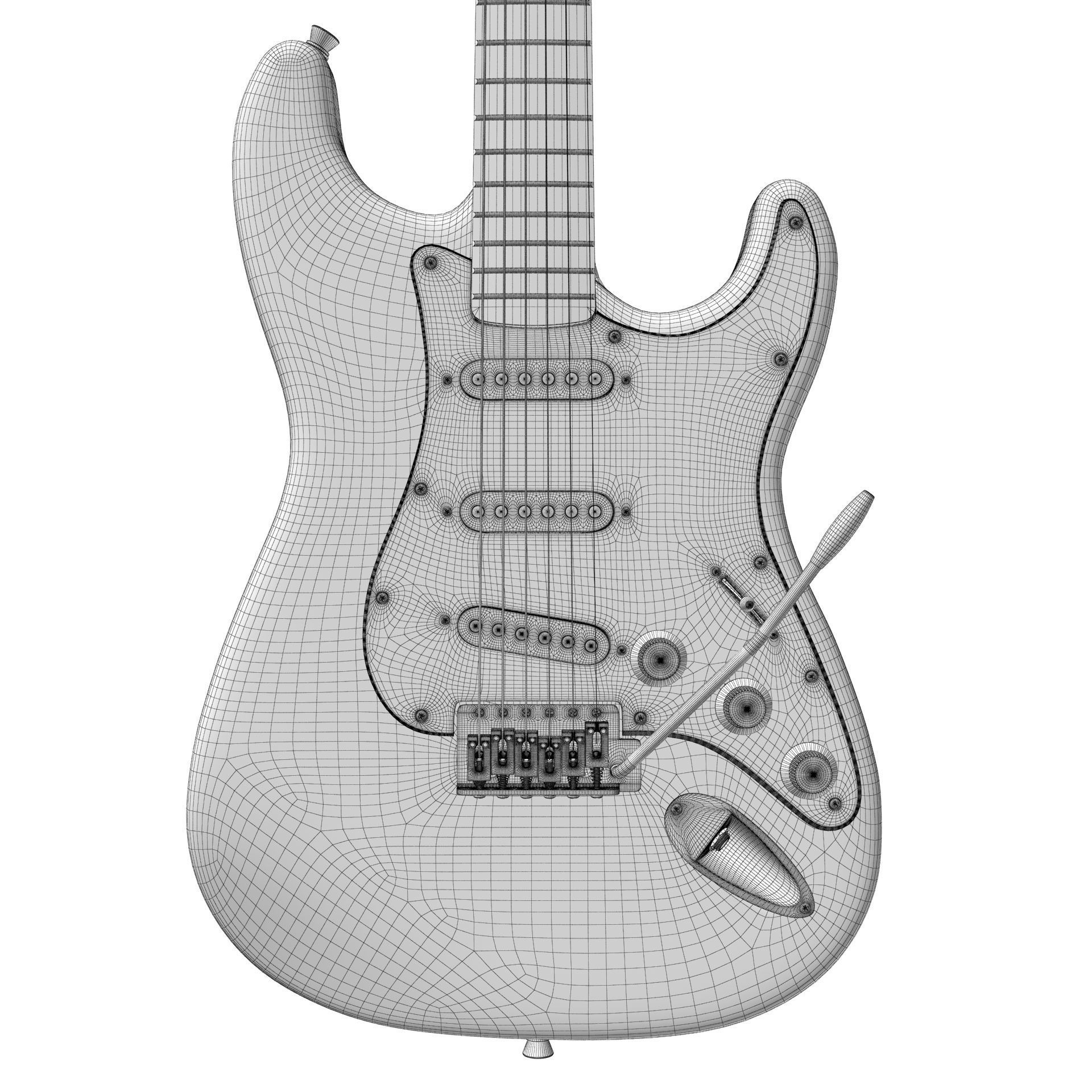 Fender Stratocaster Tobacco Sunburst 3D model_15