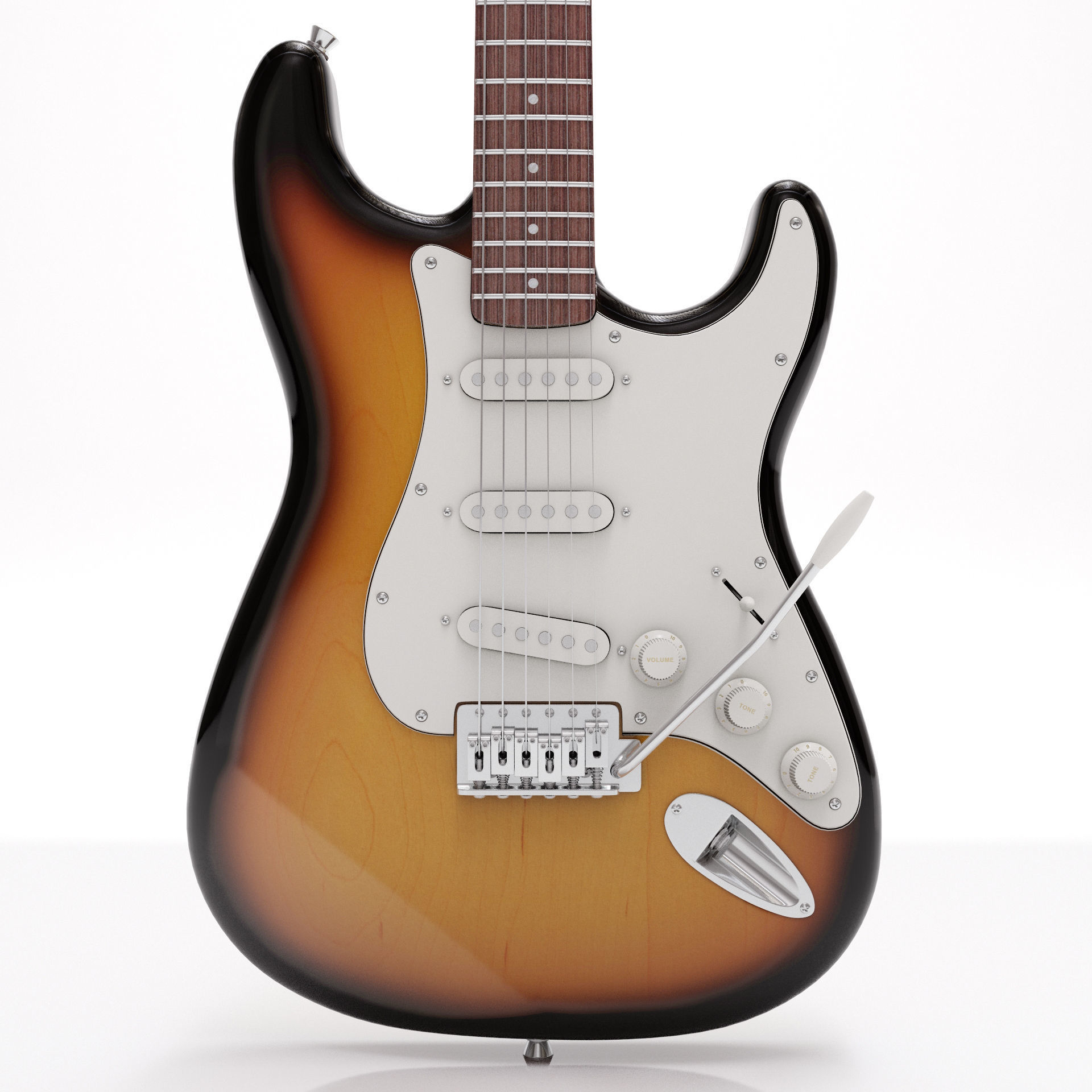 Fender Stratocaster Tobacco Sunburst 3D model_1