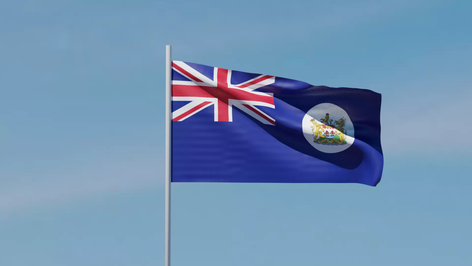 Hong Kong Culture series - British Hong Kong flag 3D model_0