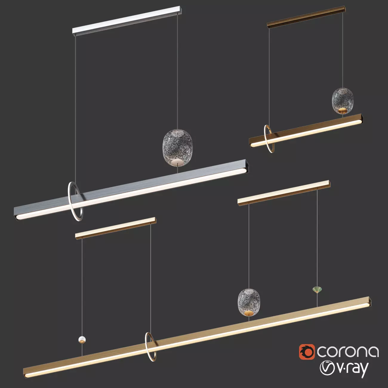 Milky Way Pendant set Elements 3D model