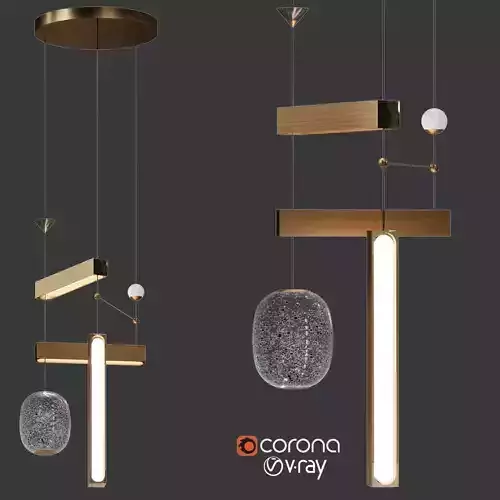 Milky Way Chandelier Vertical Elements Medium