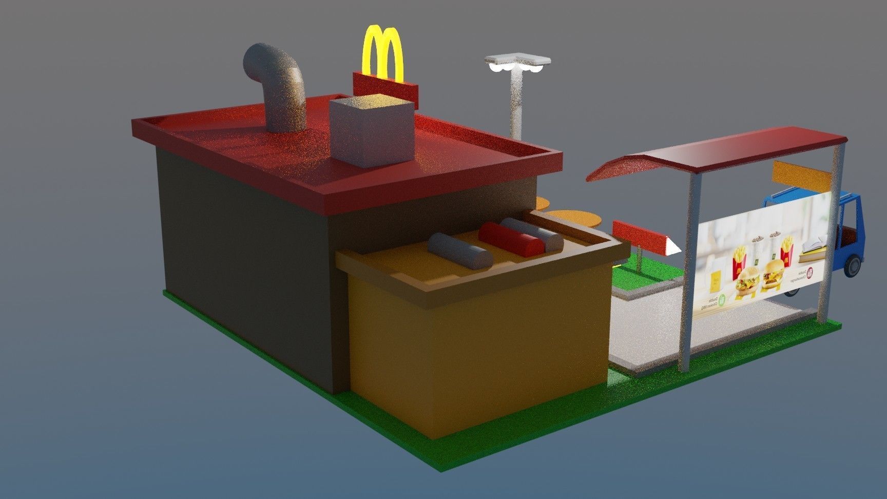 McDonalds Restaurant Low-poly 3D model_3