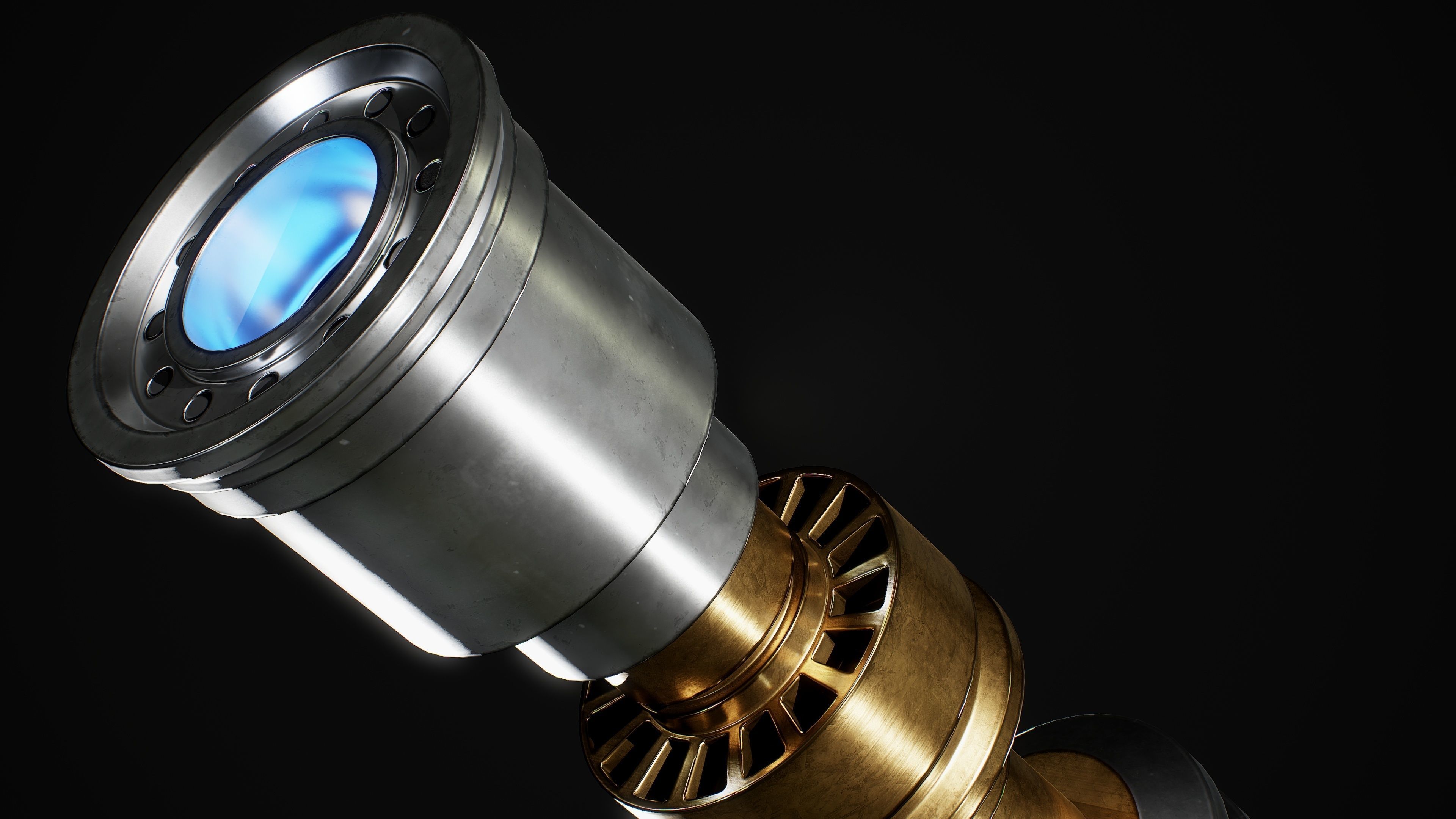 Obi-wan Kenobi Lightsaber Low-poly 3D model_7