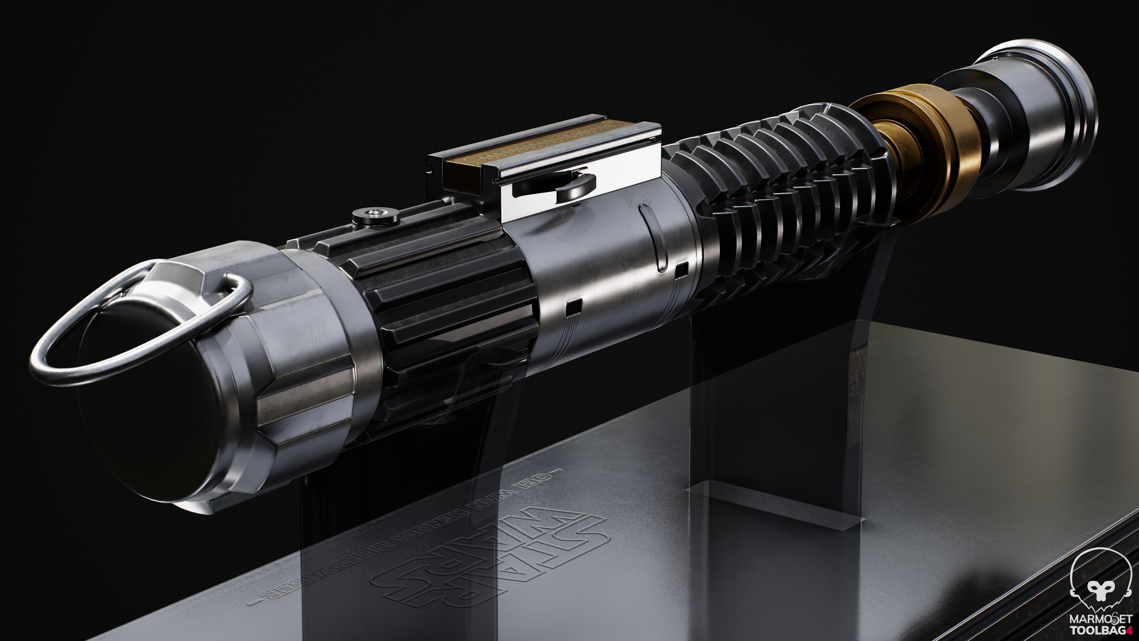 Obi-wan Kenobi Lightsaber Low-poly 3D model_2
