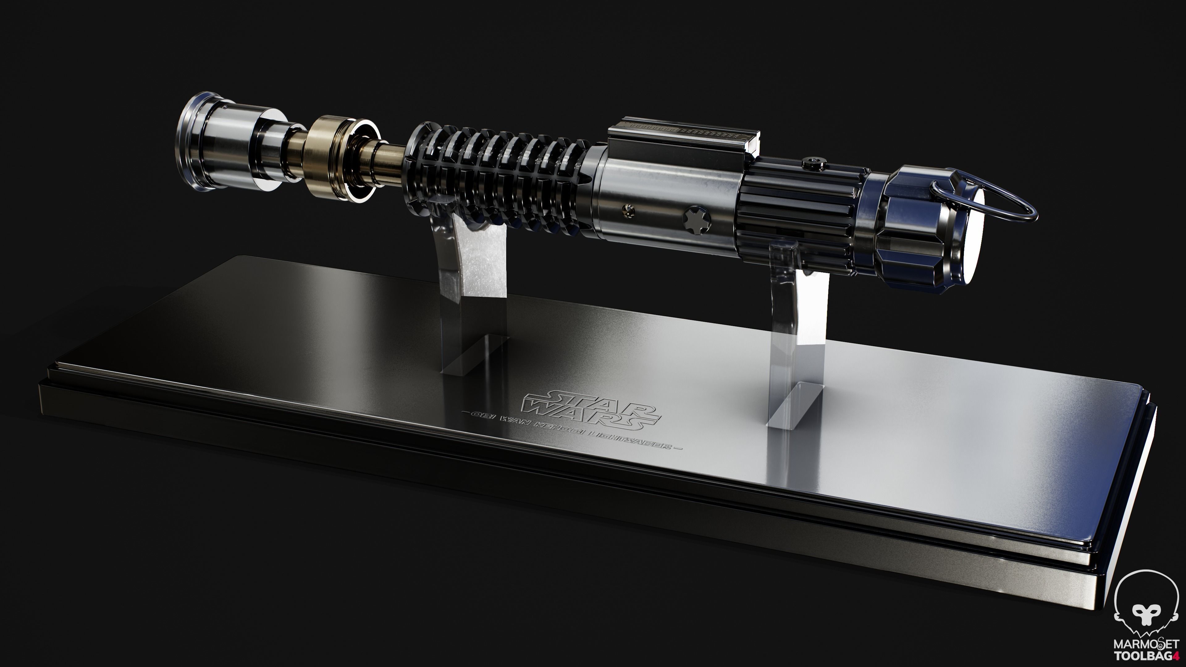 Obi-wan Kenobi Lightsaber Low-poly 3D model_6