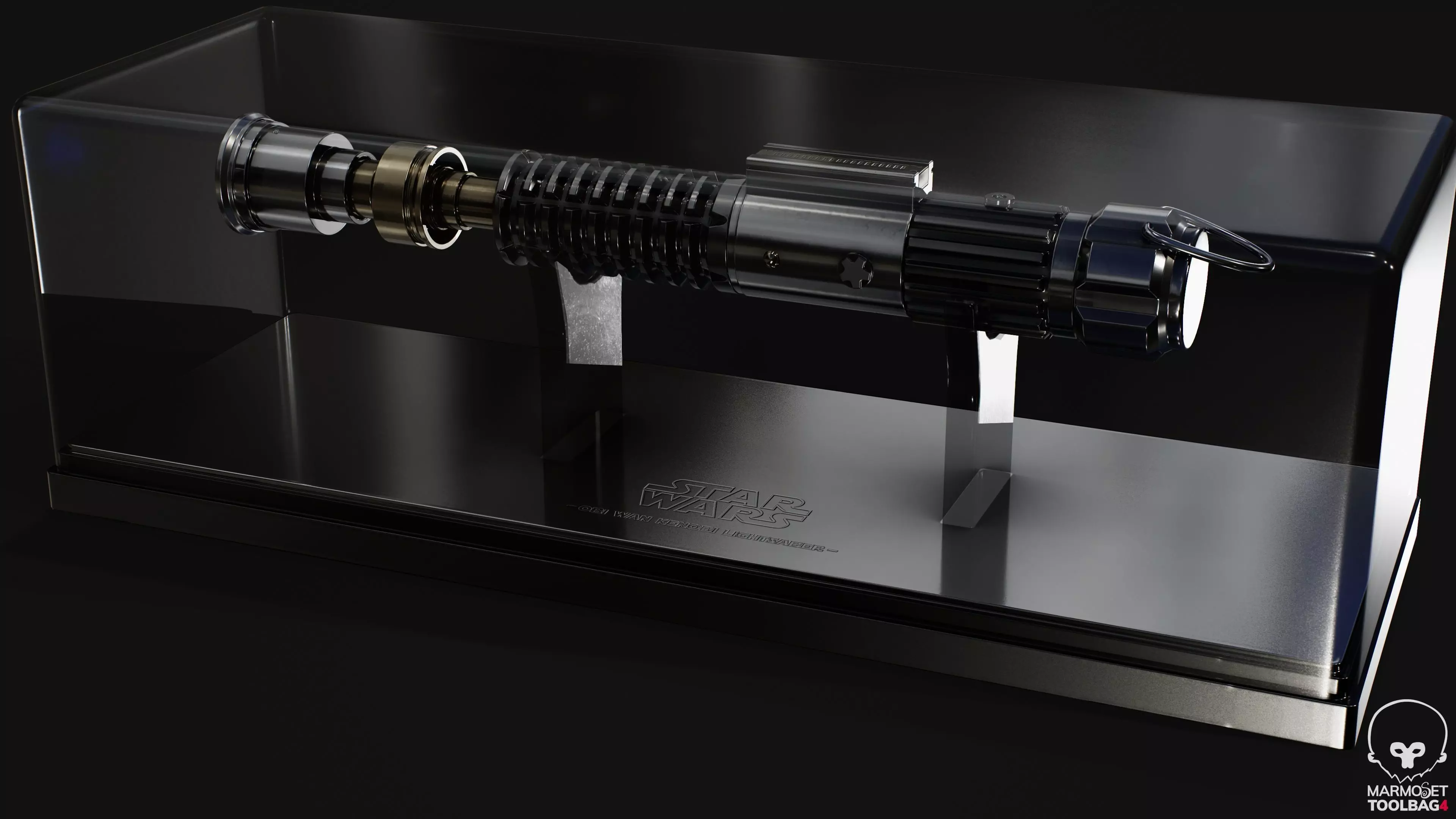 Obi-wan Kenobi Lightsaber Low-poly 3D model_0