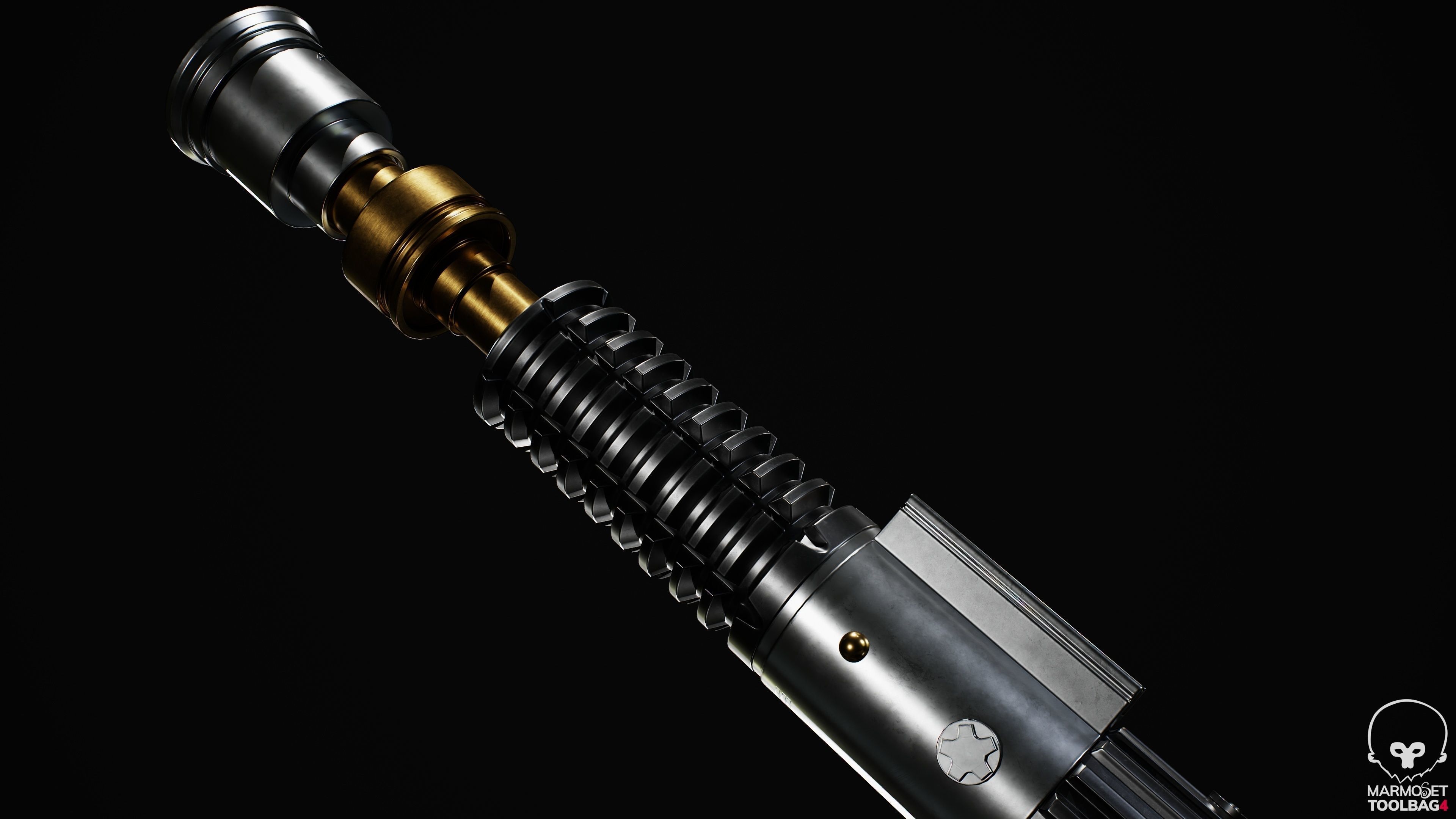 Obi-wan Kenobi Lightsaber Low-poly 3D model_5