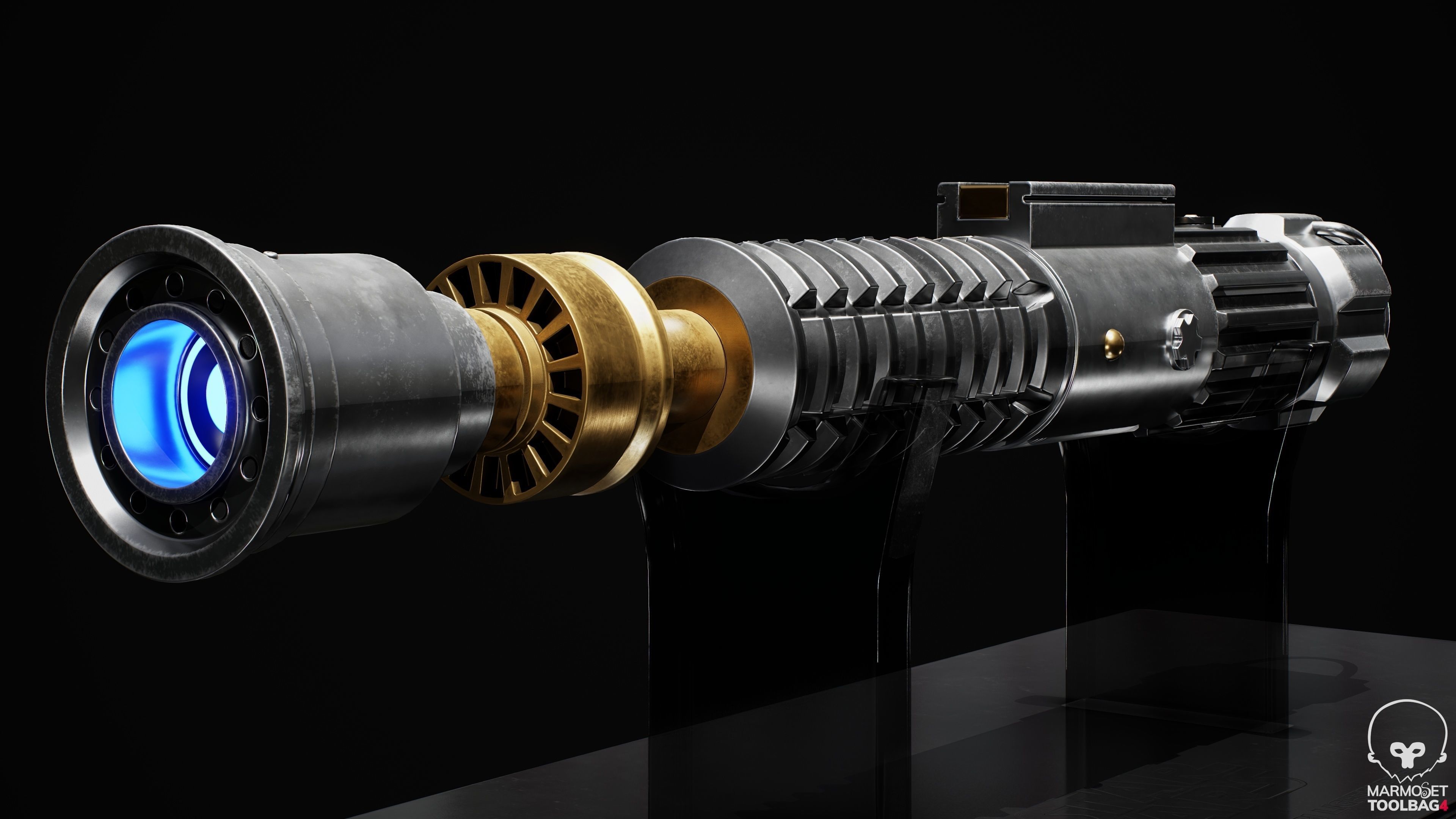 Obi-wan Kenobi Lightsaber Low-poly 3D model_4