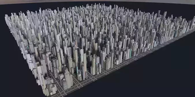 City Downtown Skyscraper Low-poly 3D model