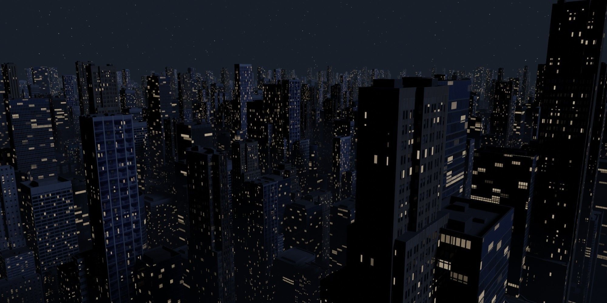 City Downtown Skyscraper Low-poly 3D model_8