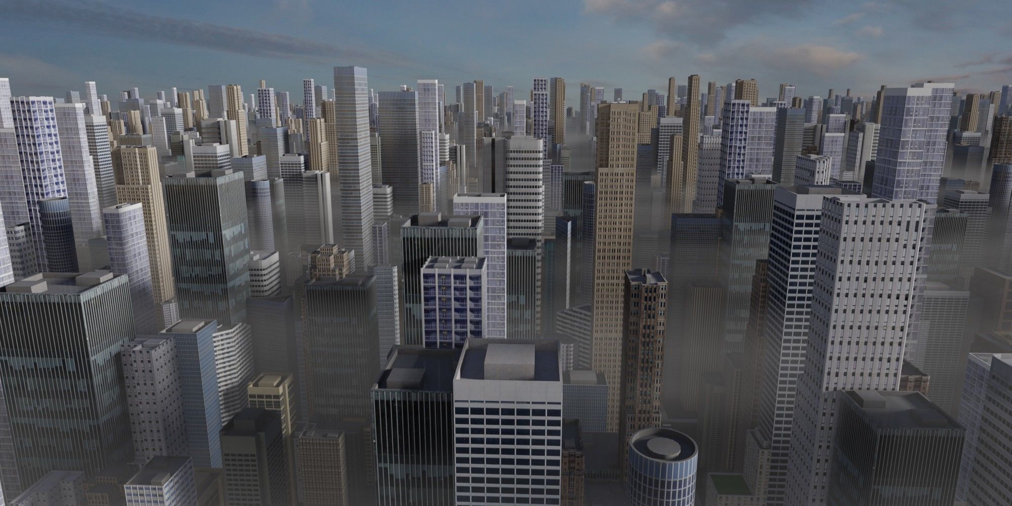 City Downtown Skyscraper Low-poly 3D model_2