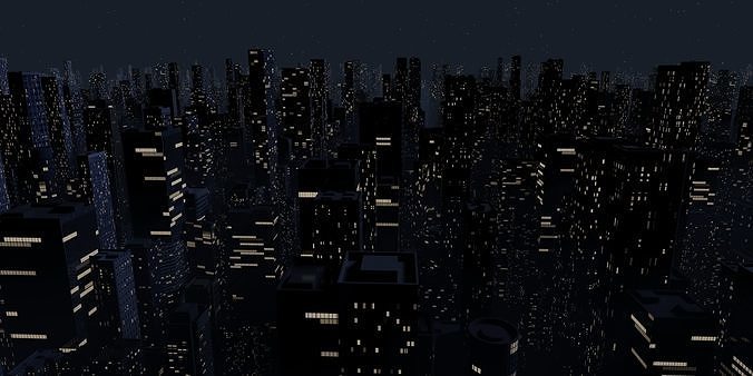 City Downtown Skyscraper Low-poly 3D model 4