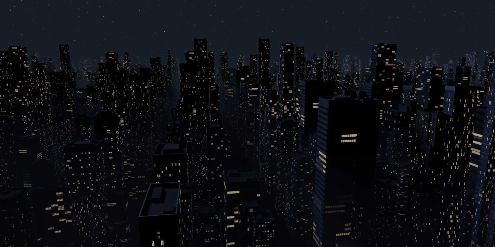 City Downtown Skyscraper Low-poly 3D model_9