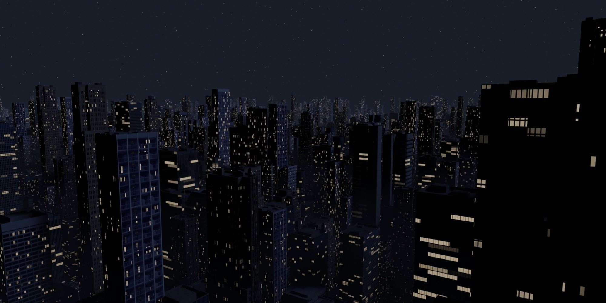 City Downtown Skyscraper Low-poly 3D model_11