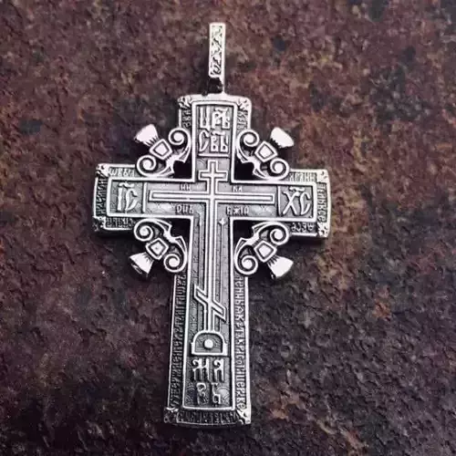 Cross sterling silver orthodox pendant