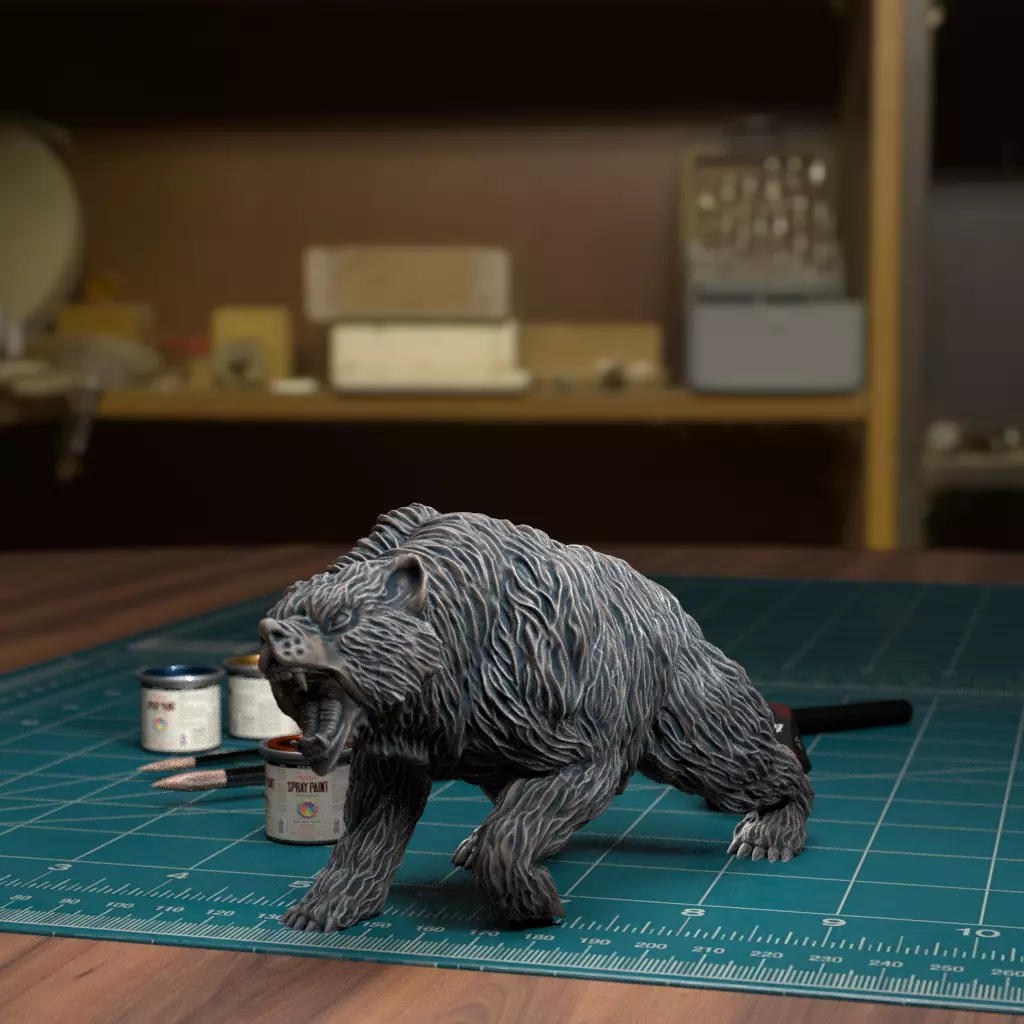Bear - Pre-Supported 3D print model_0