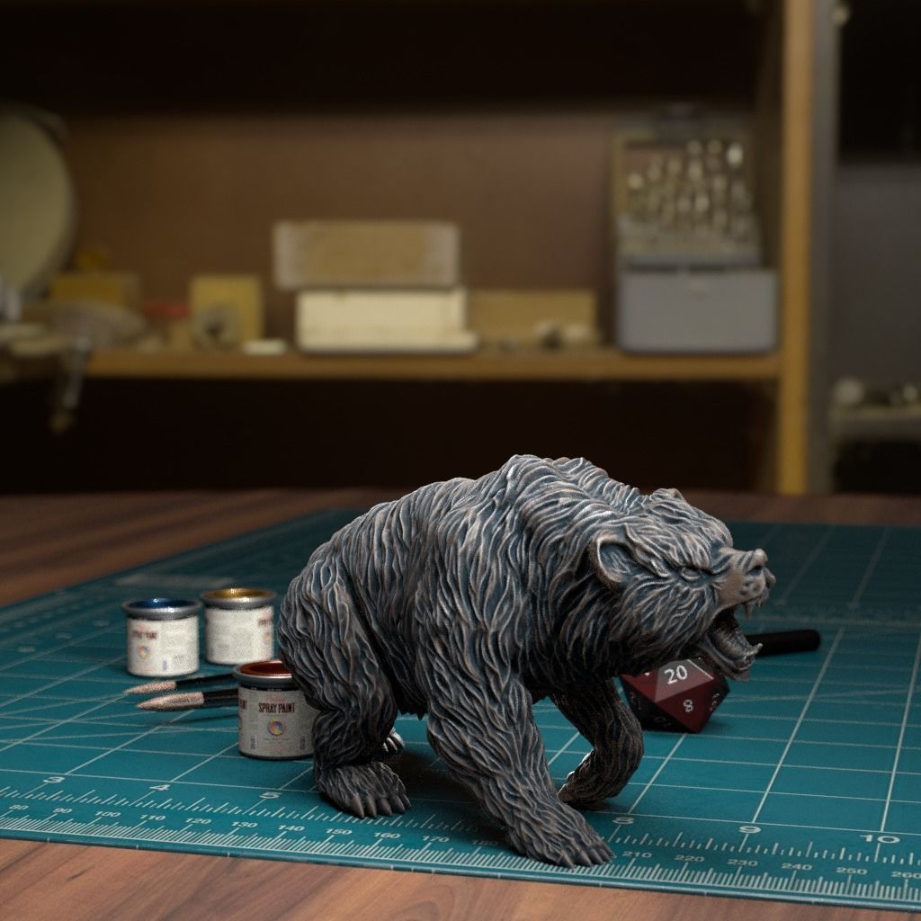 Bear - Pre-Supported 3D print model_3