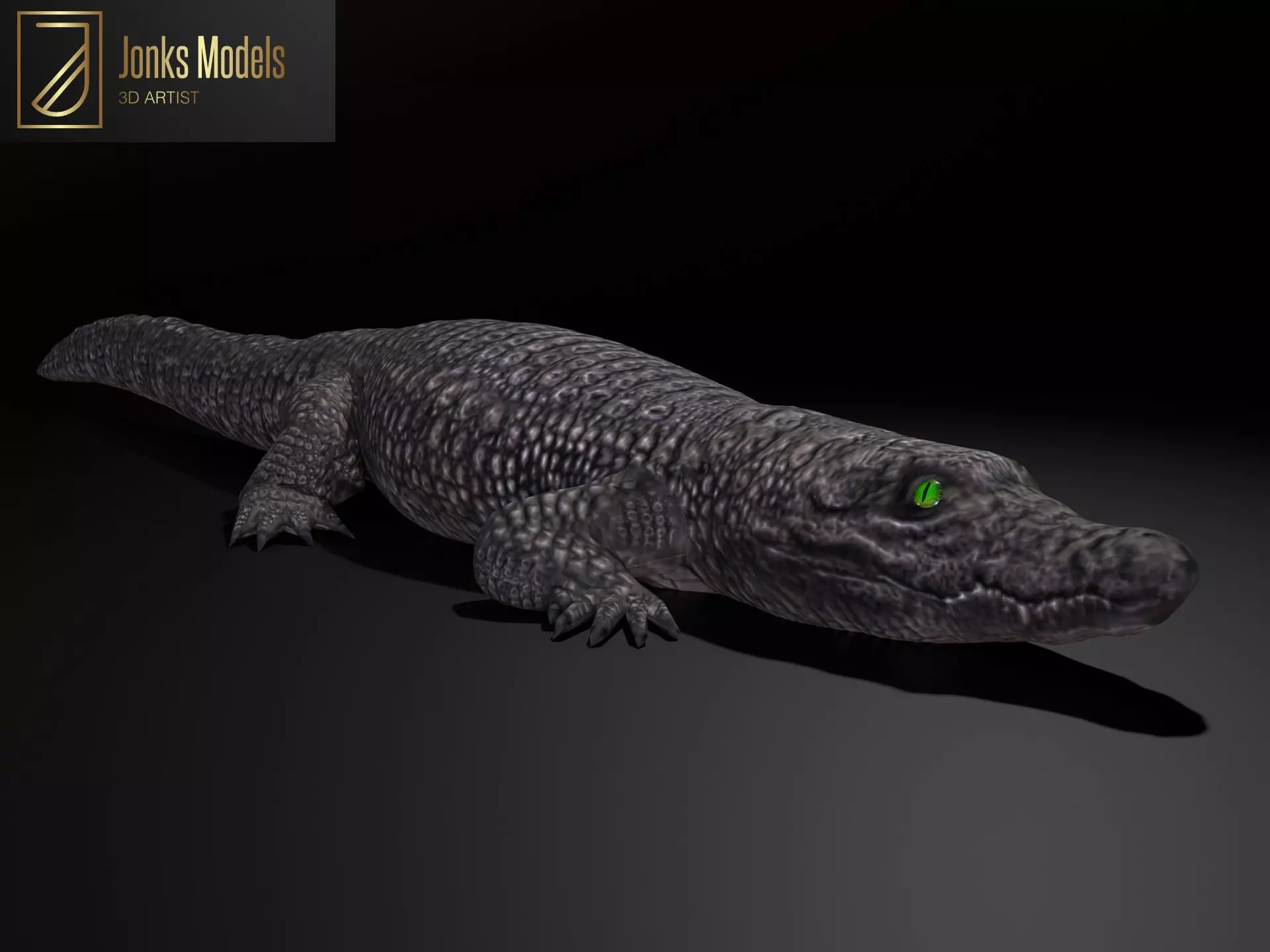 Dwarf Crocodile Low-poly 3D model_0