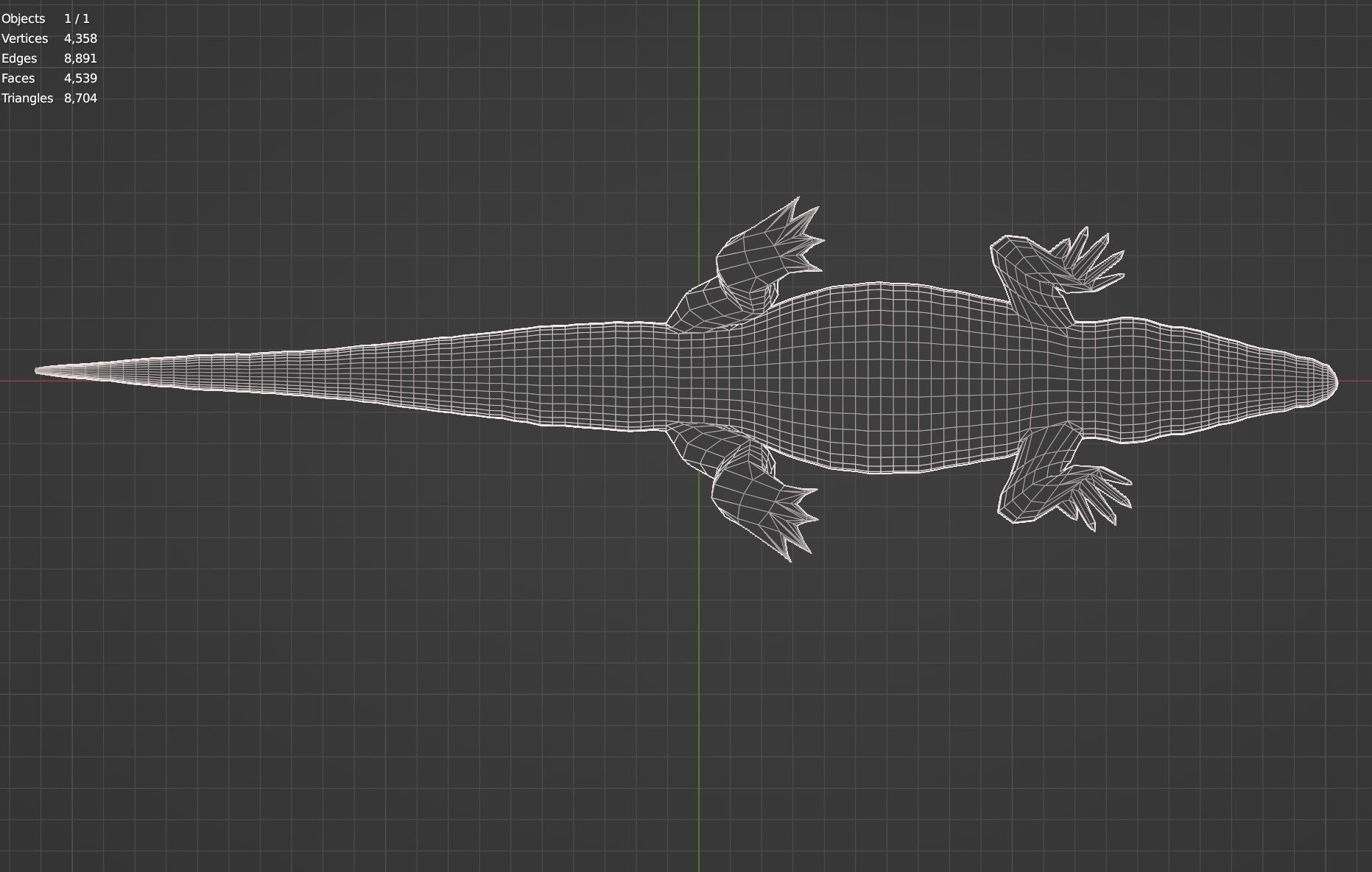 Dwarf Crocodile Low-poly 3D model_8