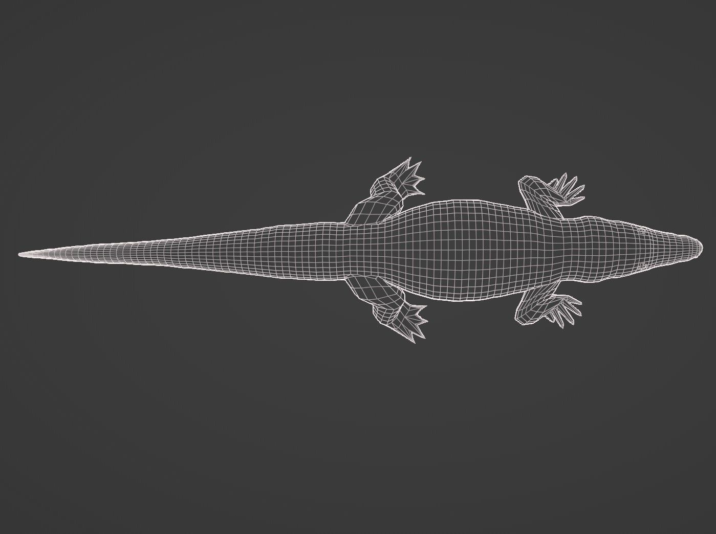 Dwarf Crocodile Low-poly 3D model_11