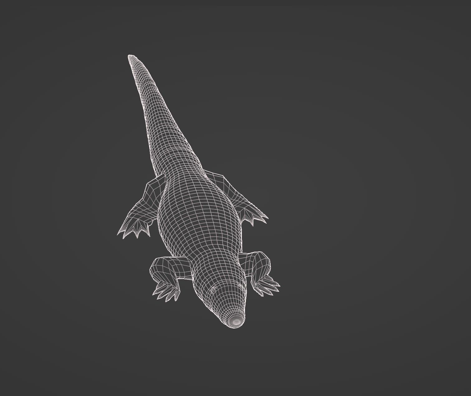 Dwarf Crocodile Low-poly 3D model_12