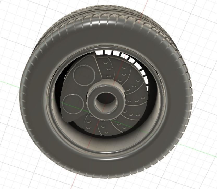 Wire Wheels 30 Spokes with Tires and Brakes for 3D Printing 3D print model_6