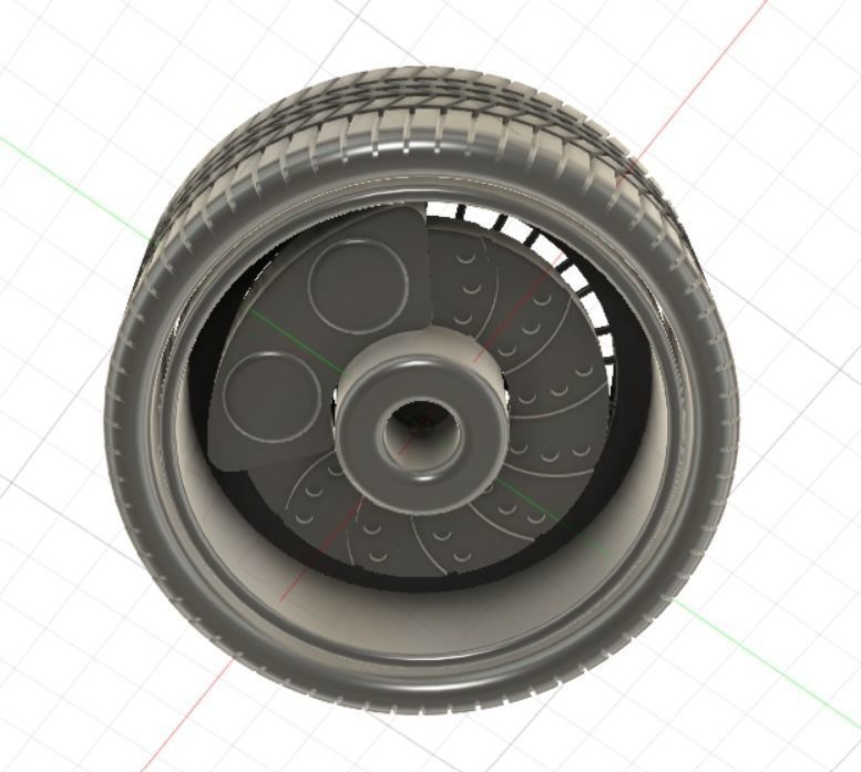 Wire Wheels 30 Spokes with Tires and Brakes for 3D Printing 3D print model_4