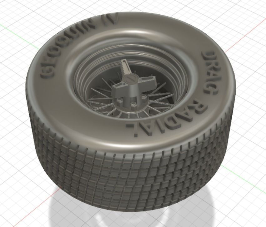 Wire Wheels 30 Spokes with Tires and Brakes for 3D Printing 3D print model_3