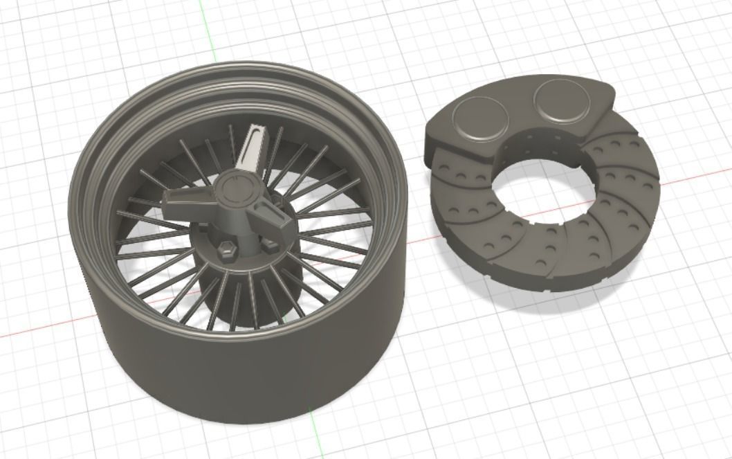 Wire Wheels 30 Spokes with Tires and Brakes for 3D Printing 3D print model_8