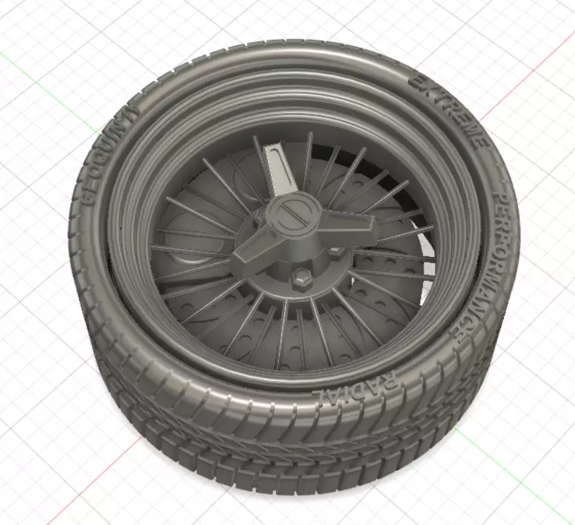 Wire Wheels 30 Spokes with Tires and Brakes for 3D Printing 3D print model_0