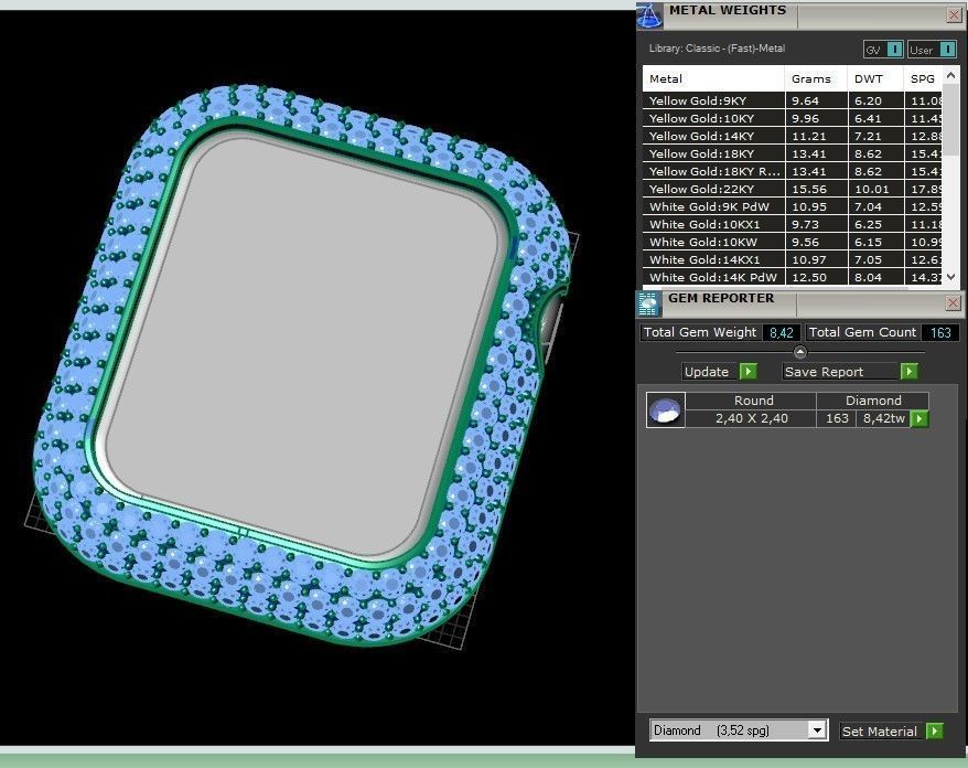 apple watch 44 mm series 6  diamond gold  3D print model_12